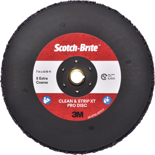 Disque  Clean and Strip  XT Pro Scotch-Brite, 7" dia., Grain Extra grossier, Carbure de silicium Superchem Industries