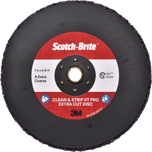 Scotch-Brite Clean & Strip XT Pro Extra Cut Disc, 7" Dia., Extra Coarse Grit, Aluminum Oxide Superchem Industries