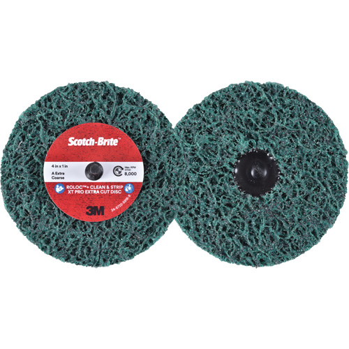 Scotch-Brite Roloc+ Clean & Strip XT Pro Extra Cut Disc, 4" Dia., Extra Coarse Grit, Aluminum Oxide Superchem Industries
