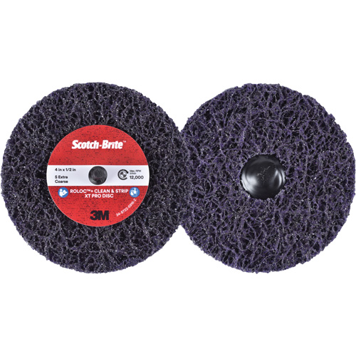 Scotch-Brite Roloc+ Clean & Strip XT Pro Disc, 4" Dia., Extra Coarse Grit, Silicon Carbide Superchem Industries