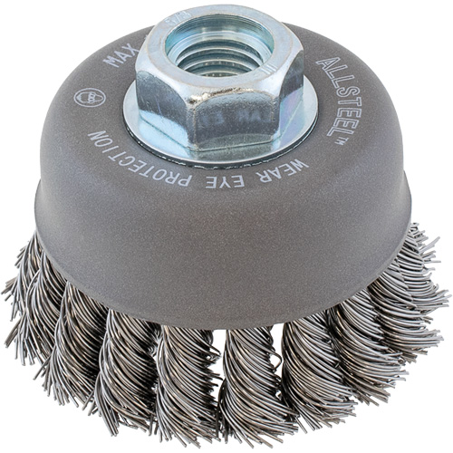 Brosse m&eacute;tallique ALLSTEEL, 3" dia. x 5/8"-11 arbre Superchem Industries