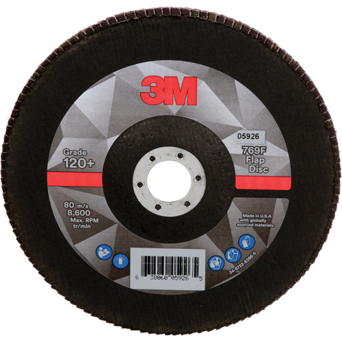 Disque &agrave; lamelles &agrave; changement rapide 769F, 7" x 7/8", Type 27, Grain 120+, Oxyde d'aluminium/C&eacute;ramique Superchem Industries