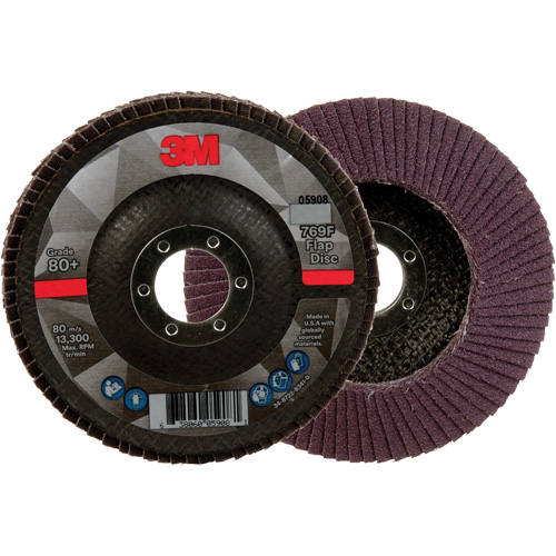 Disque &agrave; lamelles &agrave; changement rapide 769F, 4-1/2" x 7/8", Type 29, Grain 80+, C&eacute;ramique Superchem Industries