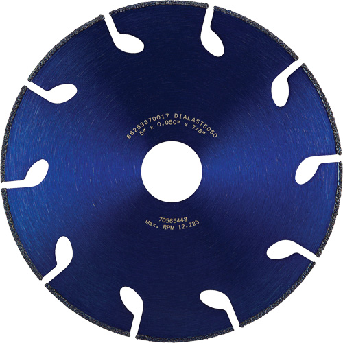 Meule &agrave; tronçonner Dialast RightCut, 5" x 0,05", Arbre de 7/8", Type 01/41, Losange, 12225 Tr/min Superchem Industries