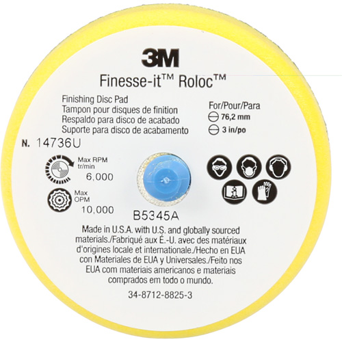 Finesse-it Roloc Finishing Disc Pad, 3" Dia. Superchem Industries
