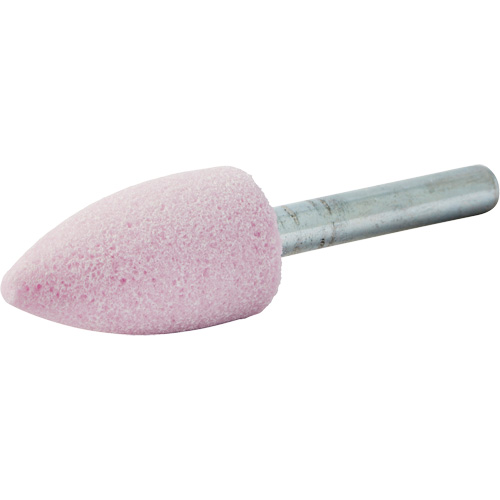 Vitrified Bond Mounted Point, A12, Aluminum Oxide, 11/16" Dia., 1-1/4" L, 80 Grit Superchem Industries