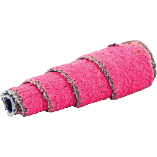 R928 Tapered Spiral Roll, 80 Grit, 1/2" Dia., Ceramic Alumina, 1-1/2" L, 1/8" Arbor Superchem Industries