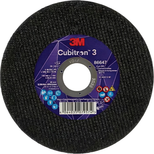 Cubitron 3 Cutting Disc, 5" x 9/32", 3/8" Arbor, Type 41 Superchem Industries