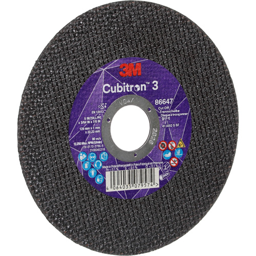 Cubitron 3 Cutting Disc, 5" x 9/32", 3/8" Arbor, Type 41 Superchem Industries