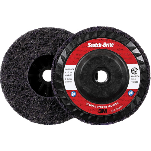 Disque Clean and Strip XT Pro XO-DC Scotch-Brite, 4-1/2" dia., Grain Extra grossier, Carbure de silicium Superchem Industries