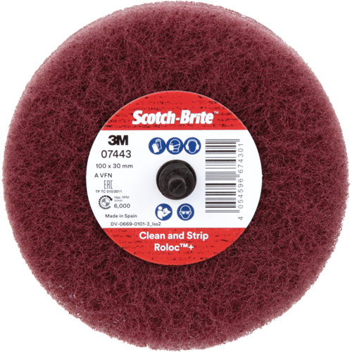 Scotch-Brite Roloc Plus General Purpose Scuffing Wheel, 4" Dia. Superchem Industries