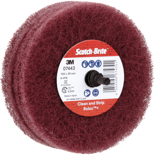 Scotch-Brite Roloc Plus General Purpose Scuffing Wheel, 4" Dia. Superchem Industries