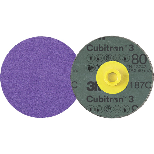 Disque en fibre Roloc Cubitron 3, 4" dia., Grain 80+, C&eacute;ramique Superchem Industries