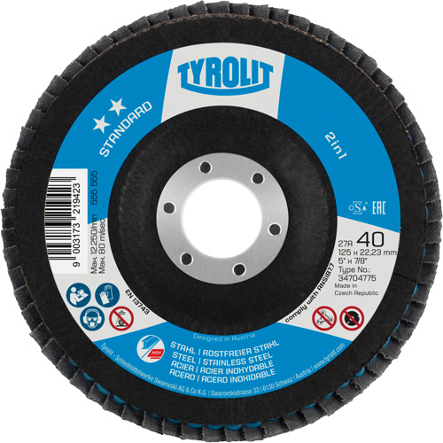 Disque &agrave; lamelles 2-en-1, 5" x Type 27A, Grain 60 Superchem Industries