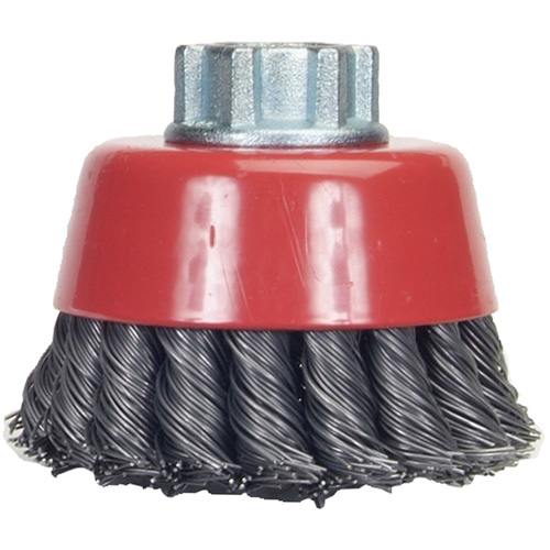 Knotted Wire Cup Brush, 4" Dia. x 5/8"-11 Arbor Superchem Industries