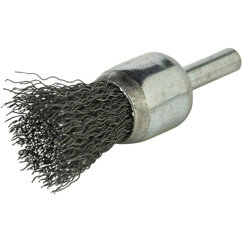 Brosse &agrave; fils cr&ecirc;p&eacute;s avec moyeu, 1", Fils 0,020", Tige 1/4" Superchem Industries