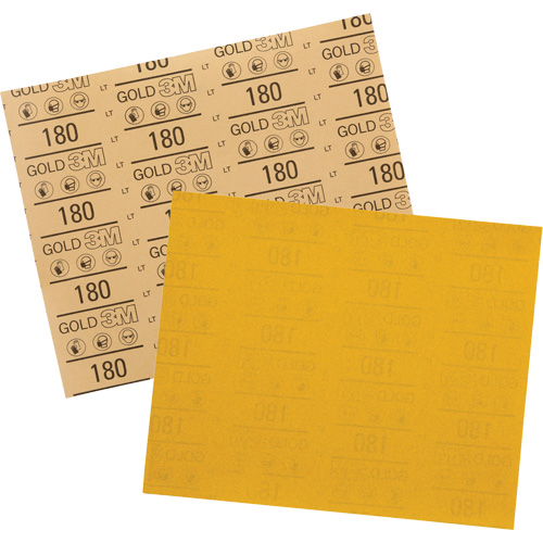 Gold Abrasive Sheet 12545, 9" x 11", 180 Grit, Aluminum Oxide Superchem Industries