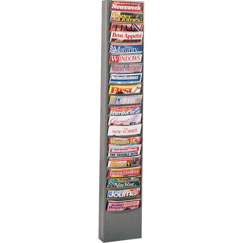 Literature Storage Racks, Stationary, 20 Slots, Steel, 13-1/8" W x 4-1/8" D x 58-1/2" H Superchem Industries