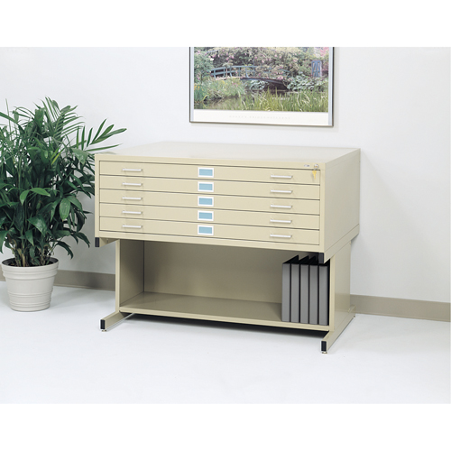 Steel Plan Files, 5 Drawers, 46-3/8" W x 35-3/8" D x 16-1/2" H Superchem Industries