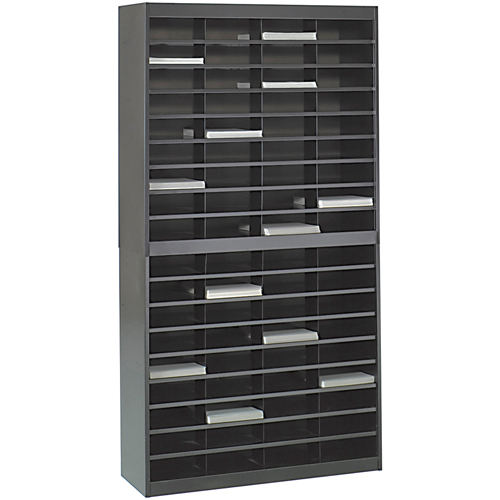 Heavy-duty Literature Organizers, Stationary, 72 Slots, Steel, 37-1/2" W x 12-3/4" D x 71" H Superchem Industries