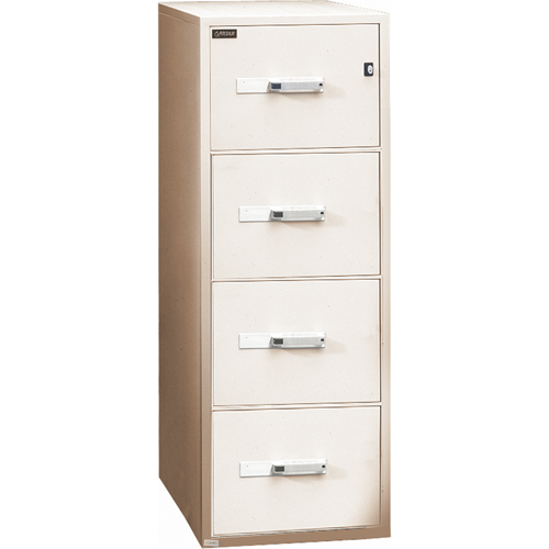Classeurs &agrave; l'&eacute;preuve du feu, Acier, 4 tiroirs, 19-3/4" la x 31" p x 54" h, Beige Superchem Industries