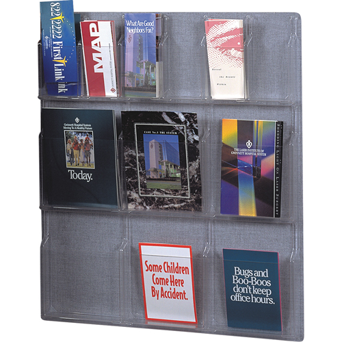 Pr&eacute;sentoirs, Mural, 6 fentes, Plastique, 30" la x 34-3/4" p x 34-3/4" h Superchem Industries