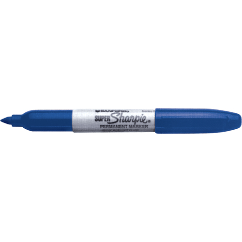Marqueurs permanents - Super, Bleu, Pointe Fin Superchem Industries