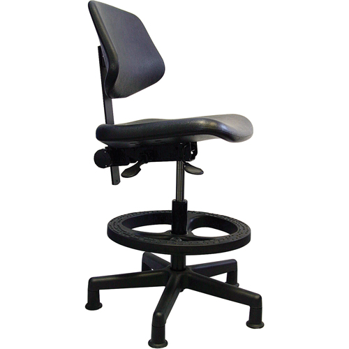 Ergonomic Seating, Polyurethane, Black, 250 lbs. Capacity Superchem Industries
