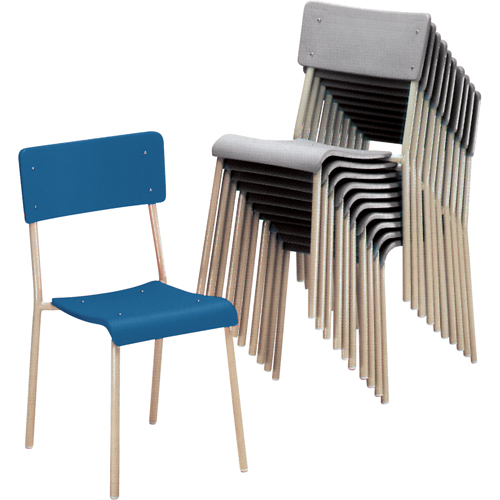 Ventura Stacking Chair, Plastic, Blue Superchem Industries