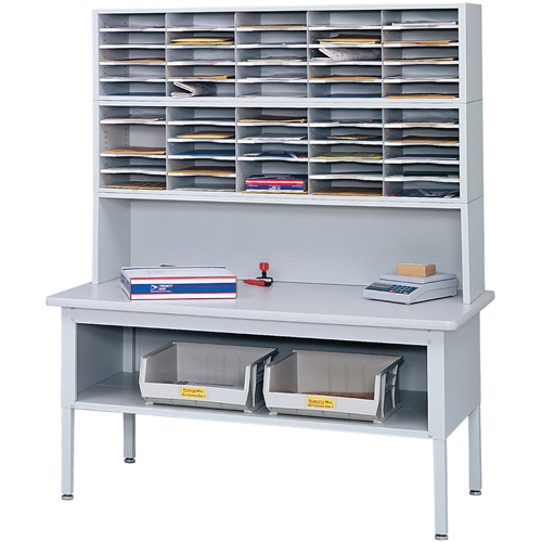 E-z Sort&reg; Mailroom Furniture-sorting Tables With Shelf-base Table With Shelf, 60" W x 28" D x 36" H, Laminate Superchem Industries