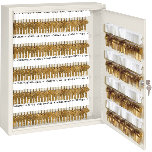Heavy-Duty Key Cabinet, 240 Keys, Beige Superchem Industries
