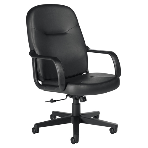 Fauteuil de bureau, Cuir, Noir Superchem Industries