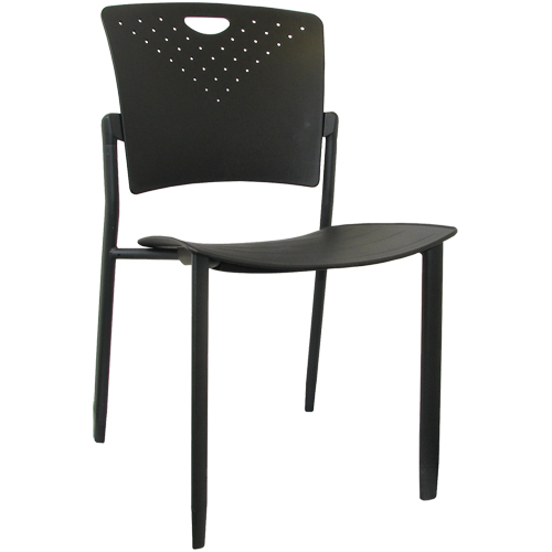 MaxX StaxX Stackable Chairs, Polypropylene, 17-1/4" High, 275 lbs. Capacity, Black Superchem Industries