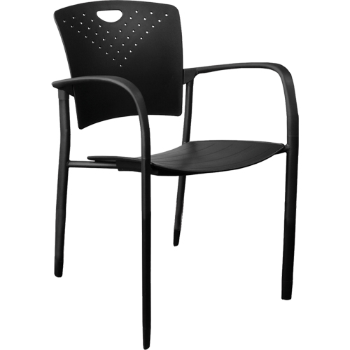 MaxX StaxX Stackable Chairs, Polypropylene, 17-1/4" High, 275 lbs. Capacity, Black Superchem Industries
