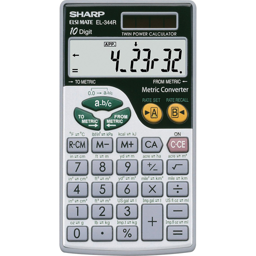 Calculatrice m&eacute;trique Superchem Industries