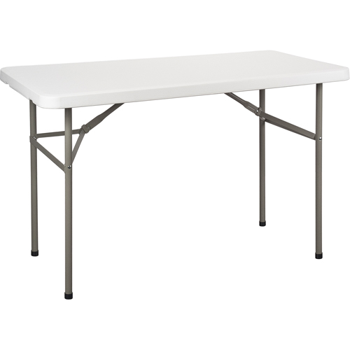 Table pliante, Rectangulaire, 48" l x 24" la, Poly&eacute;thyl&egrave;ne, Blanc Superchem Industries
