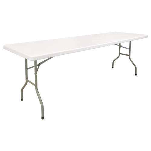 Table pliante, Rectangulaire, 96" l x 30" la, Poly&eacute;thyl&egrave;ne, Blanc Superchem Industries