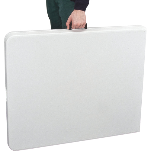 Table se pliant en deux, Rectangulaire, 72" l x 30" la, Poly&eacute;thyl&egrave;ne, Blanc Superchem Industries