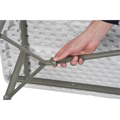 Folding Table, Rectangular, 72" L x 30" W, Polyethylene, White Superchem Industries