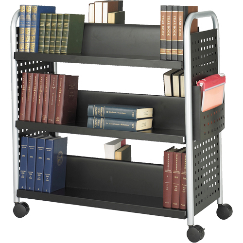 Scoot Book Carts, 200 lbs. Capacity, Black, 17-3/4" D x 41-1/4" L x 41-1/4" H, Steel Superchem Industries
