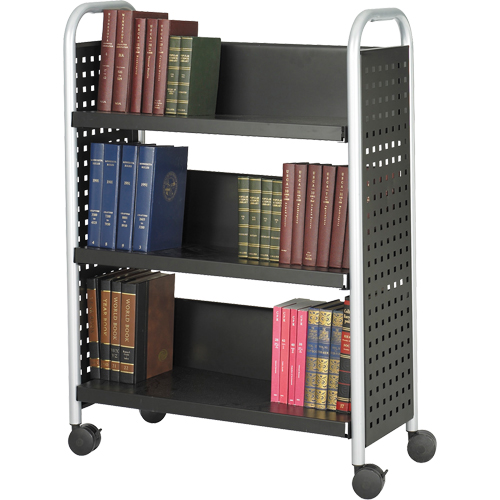 Scoot Book Carts, 200 lbs. Capacity, Black, 14-1/4" D x 33" L x 44-1/4" H, Steel Superchem Industries