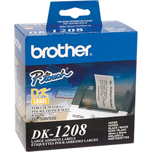 &eacute;tiquettes d'adresse de s&eacute;rie DK, 1-1/2" la x 3-1/2" la x Blanc Superchem Industries