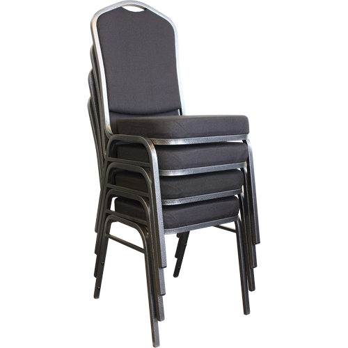 Stacking Chairs, Fabric, 37" High, 275 lbs. Capacity, Black Superchem Industries
