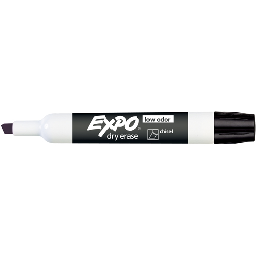 Expo&reg; Whiteboard Marker - Black, Black, Chisel Tip Superchem Industries