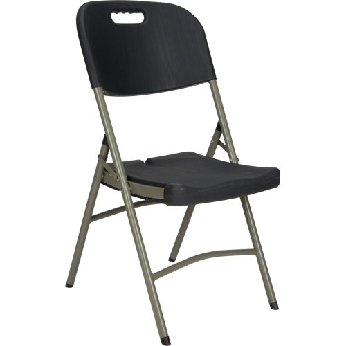 Folding Chair, Polyethylene, Black, 350 lbs. Weight Capacity Superchem Industries