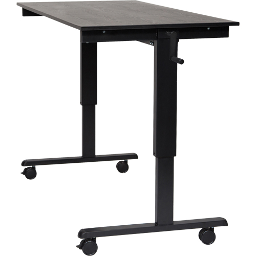 Bureau ajustable pour travail assis et debout, , 48-1/2" h x 59" la x 29-1/2" p, Noir Superchem Industries