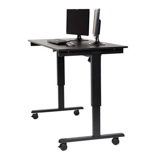 Adjustable Stand-Up Desk, Stand-Alone Desk, 45-1/4" H x 29-1/2" D, Black Superchem Industries