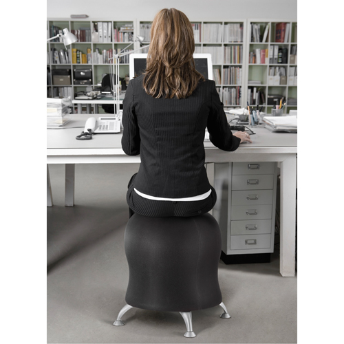 Chaise sph&eacute;rique Zenergy, Tissu, Noir, Capacit&eacute; 250 lb Superchem Industries