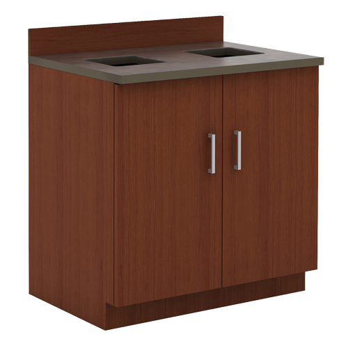 Armoire modulaire de base, M&eacute;lamine, 39" h x 36" la x 25" P, Acajou Superchem Industries