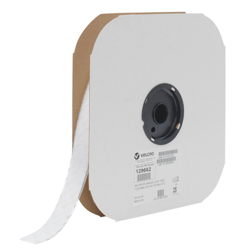 Fastener Tape, Loop, 25 yds x 3/4", Sew-On, White Superchem Industries